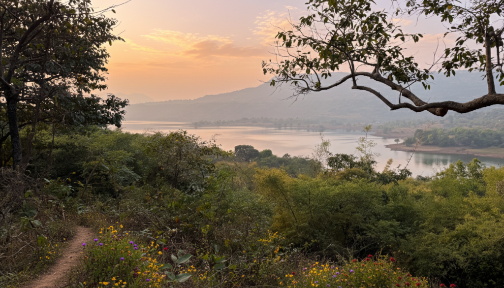 Mulshi lakeview land for sale near Pune with scenic dam and hill views